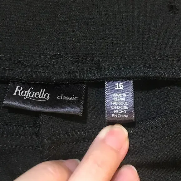 Rafaella Classic Black High Rise Slim Stretch Slacks 16 - Picture 3 of 6